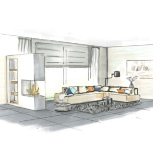 Interieur plan woonkamer