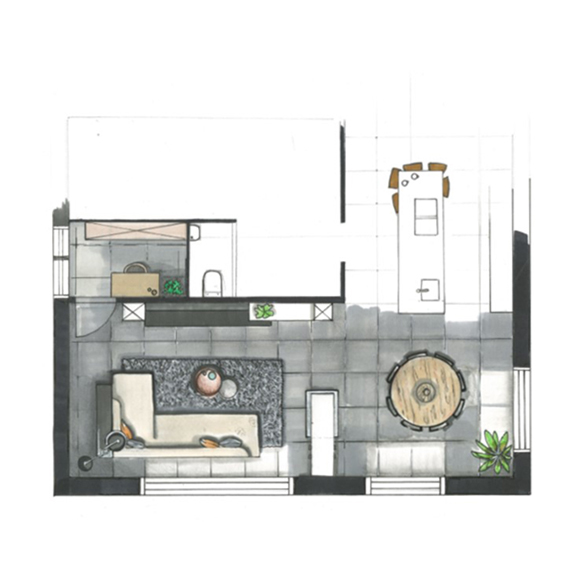 Interieur plan keuken